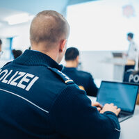 Vortragssituation an der Deutschen Hochschule der Polizei